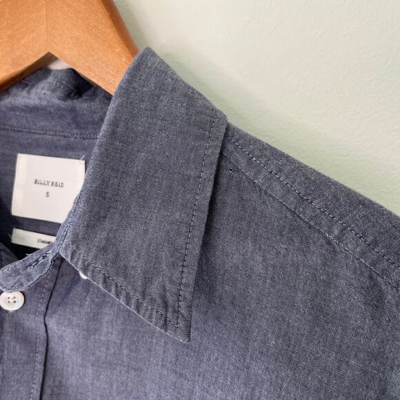 Billy Reid MSL 1-Pocket Detail Blue Cotton Button Down Shirt, Size Small - Picture 6 of 13